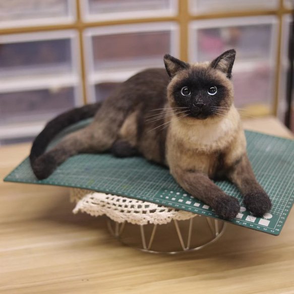 【オーダーメイドペット】羊毛フェルト、うちの子　猫ぬいぐるみ、フェルト猫、羊毛猫、肖像画、犬猫人形 プレゼントやギフトに 100% 模様