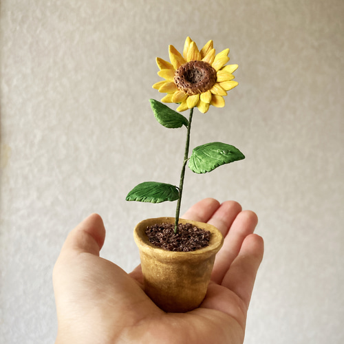 8859.bud 粘土の鉢植え ひまわり その他インテリア雑貨 bud 通販