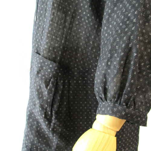 和の布創作服＞ 越後上布の上品なワンピース 麻 着物リメイク 伝統