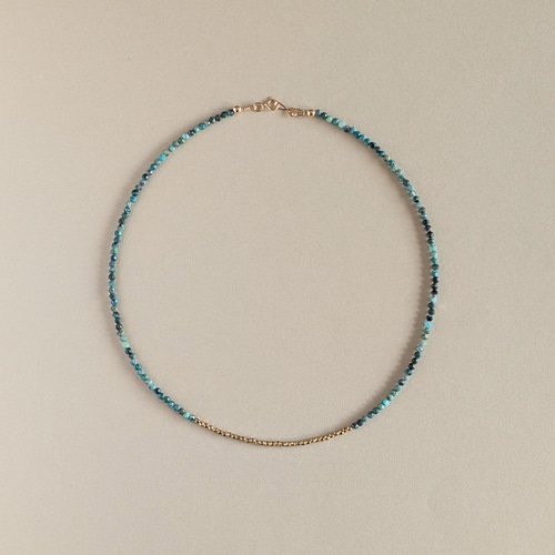 14kgf製ネックレス】再販まつり2025 細め 天然アフリカンターコイズ