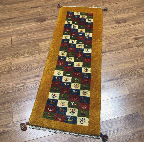 ペルシャ・ギャッベ　ラグ　146×203 ペルシャ・ギャッベ ラグ 146×203 ☆ペルシャ絨毯 手織りギャッベ ラグ