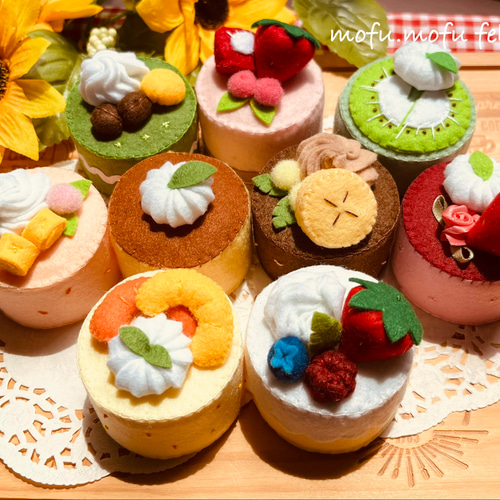1225♡ フェルト　おままごと フェルトおままごと プチケーキセット おもちゃ・人形 mofu.mofu 通販