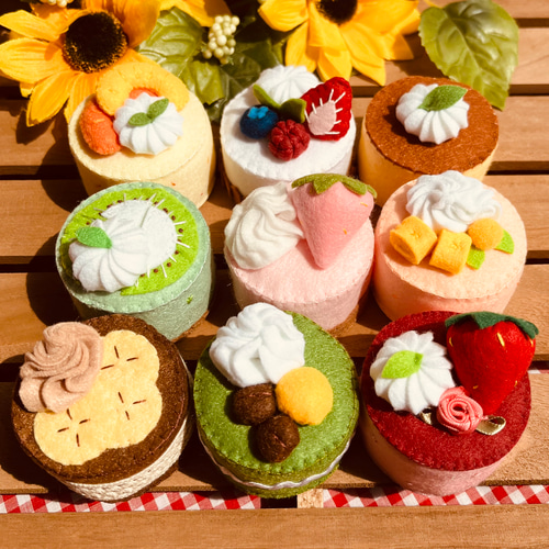 お歳暮・冬ギフト 特集2024 通販  フェルトおままごと プチケーキセット おもちゃ・人形 mofu.mofu クラフト・布製品