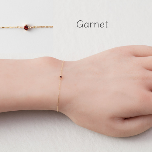 K10 スキンジュエリー 誕生石ブレスレット 天然の輝き イエロー