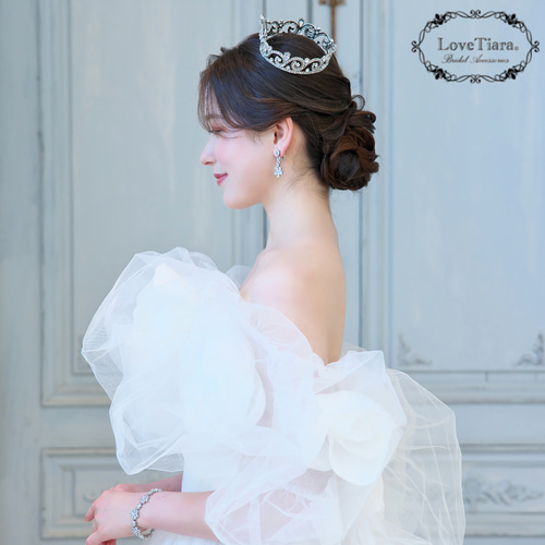 Love Tiara ウェディングティアラ クリスタル RT-40 カリスタジルコニアティアラ 通信販売ブライダルウェディング