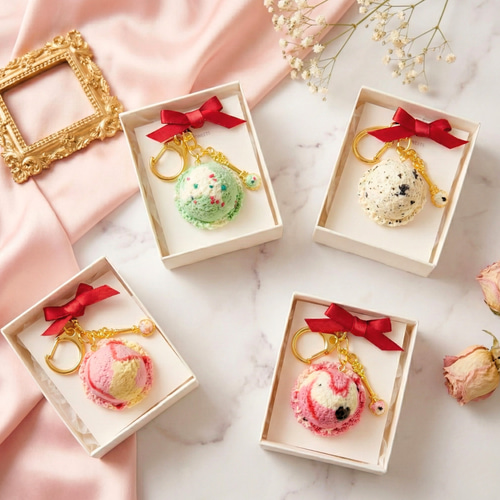 選べる】食べちゃいそうな アイスクリーム キーホルダーミニチュア