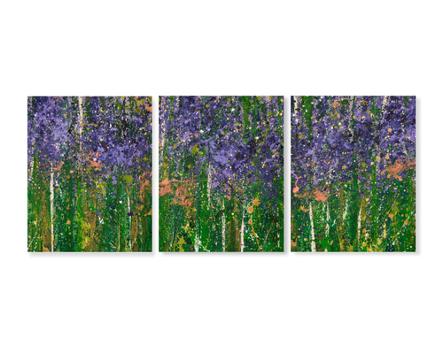 大型　花の枝の抽象画 絵画 『花咲くアーモンドの木の枝』 34×42cm フィンセント・ヴィレム