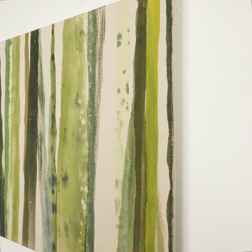 静寂の流れ】絵画 - 森林 樹木 グリーン ナチュラル 抽象画（S-#29