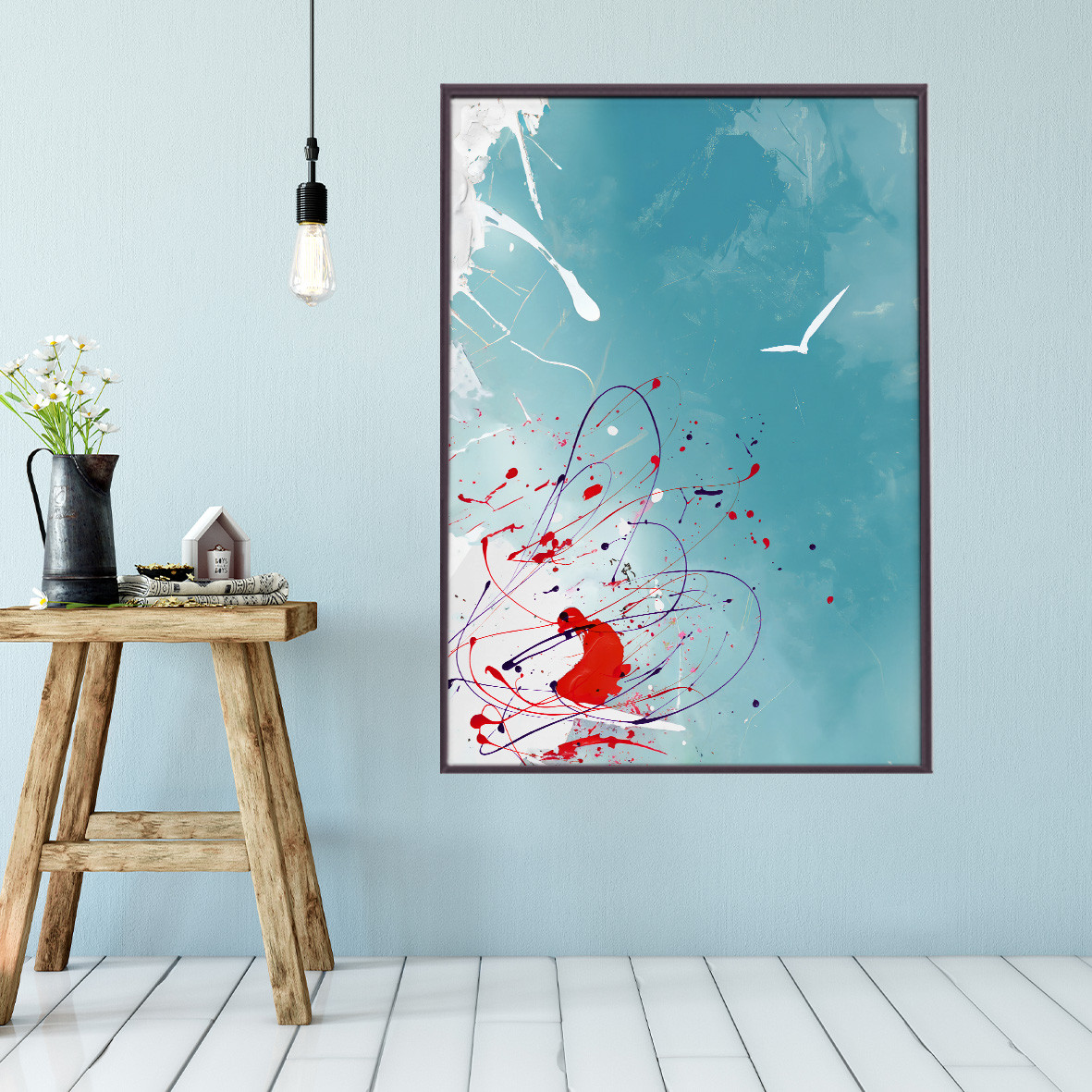 現代アート 空 抽象画 北欧アート インテリア 癒し 花 北欧 絵画