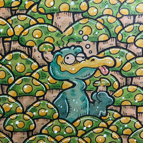 鳥キノコ】イラスト 原画 アート 動物 イラスト yoc 通販