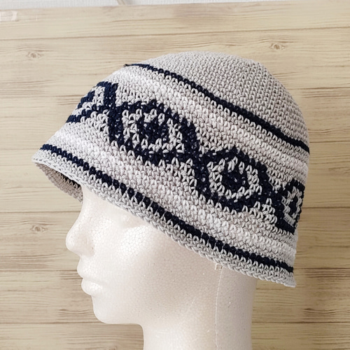 クロシェハット クロシェ帽 手編み バケハ ニット帽 バケットハット