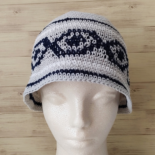 クロシェハット クロシェ帽 手編み バケハ ニット帽 バケットハット