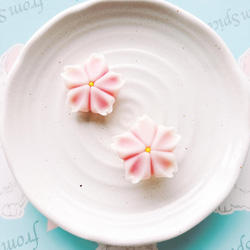 練り切りお花の根付ストラップ フェイクスイーツ 和菓子 桜
