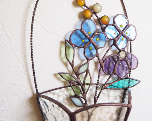 ステンドグラス　Rose flower basket【受注作品】 ステンドグラス Rose flower basket【受注作品】 ステンドグラス Rose
