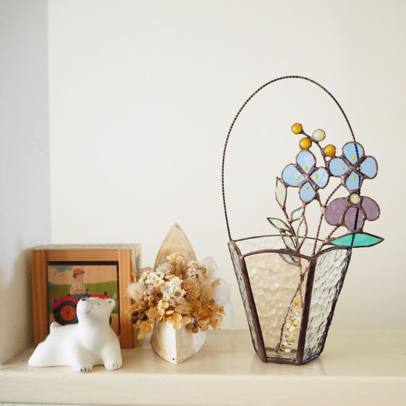 2wayステンドグラス夏のお花のバスケット 6枚目の画像