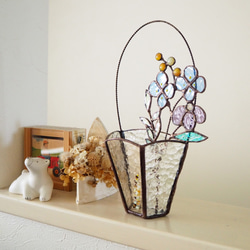 2wayステンドグラス夏のお花のバスケット 5枚目の画像