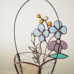 2wayステンドグラス夏のお花のバスケット 3枚目の画像