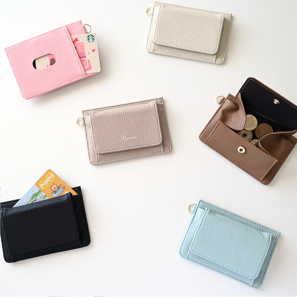 BOX型コインケース付き パスケース 【 simple - クラシック - 】 名入れ HA42A 3枚目の画像