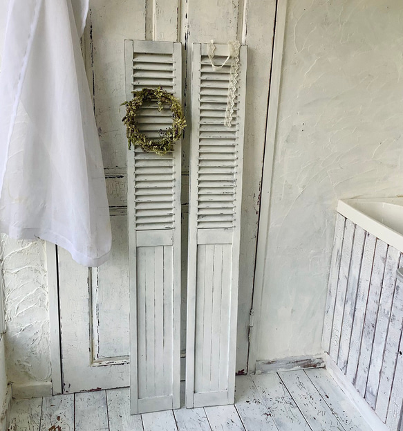 【受注製作】ルーバー・ドア・パーテーション・パーティション・フレンチシック・シャビーシック(#600) 