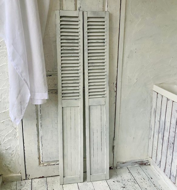 【受注製作】ルーバー・ドア・パーテーション・パーティション・フレンチシック・シャビーシック(#600) 