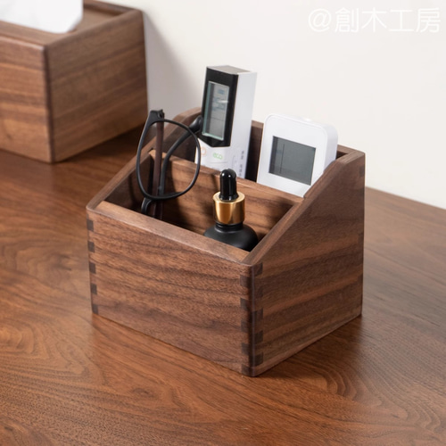 木製ペン立て 雑貨収納 リモコン置き 小物入れ オフィス 玄関