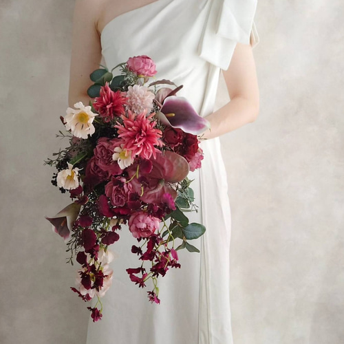 即納品可能】大人モダンなボルドーブーケ/ボルドーブーケ/ウェディング