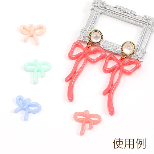 A873-7 18個 リボンチャーム 樹脂りぼんチャーム 立体リボンチャーム