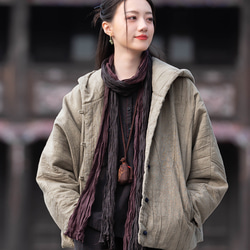 真木テキスタイル　手紡ぎ手織り　フード付ジャケット　ヒマラヤウール STAFF STYLING｜THE SHOP YOHJI YAMAMOTO