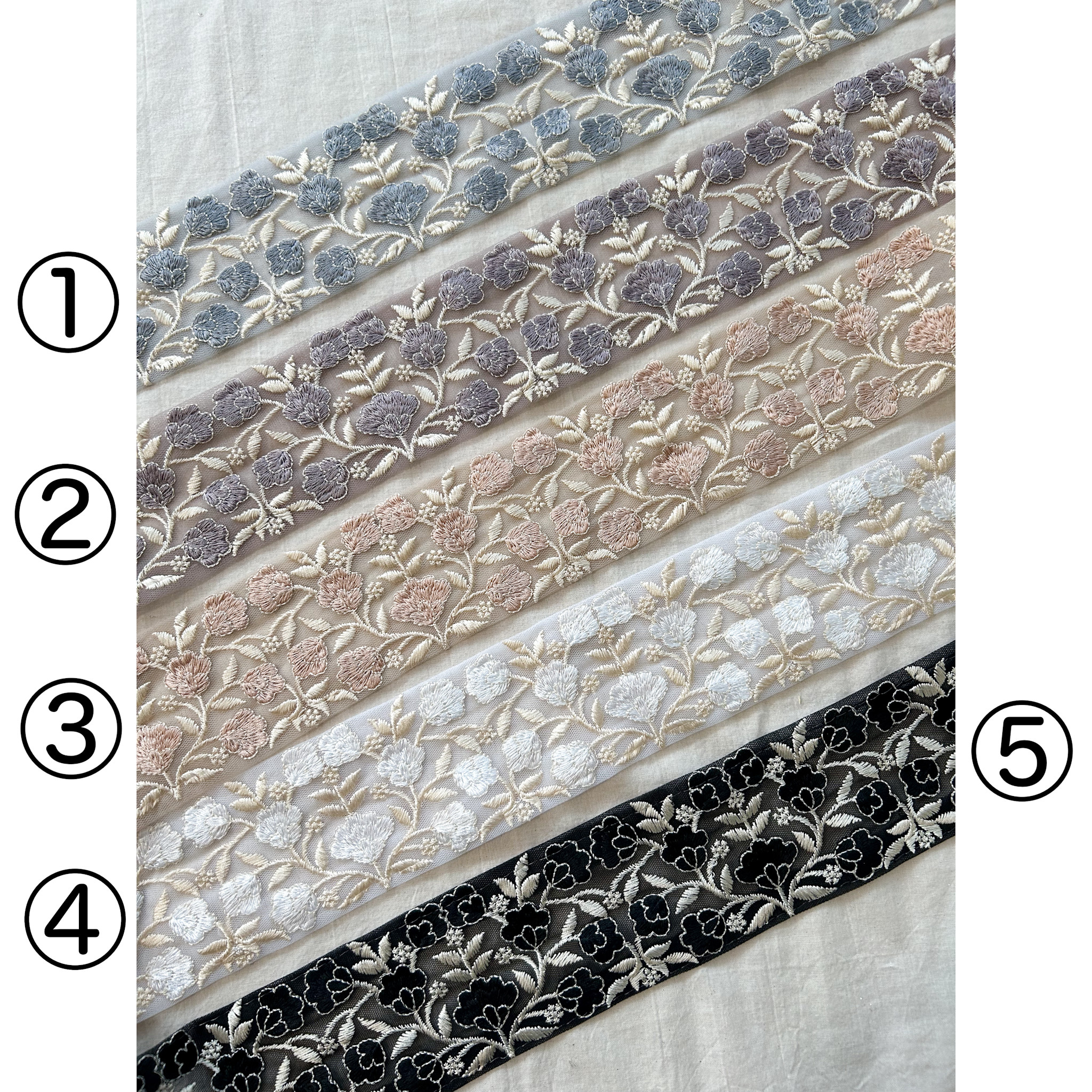 インド刺繍リボン☆2色 おぼつかなく 各50cmずつ