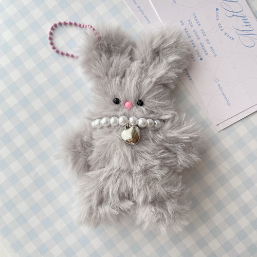 モールドールうさぎキーホルダー♡グレー (完成品) ぬいぐるみ