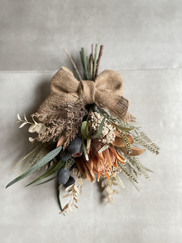 ミニプロテアのアーティフィシャルフラワースワッグ スワッグ atelier