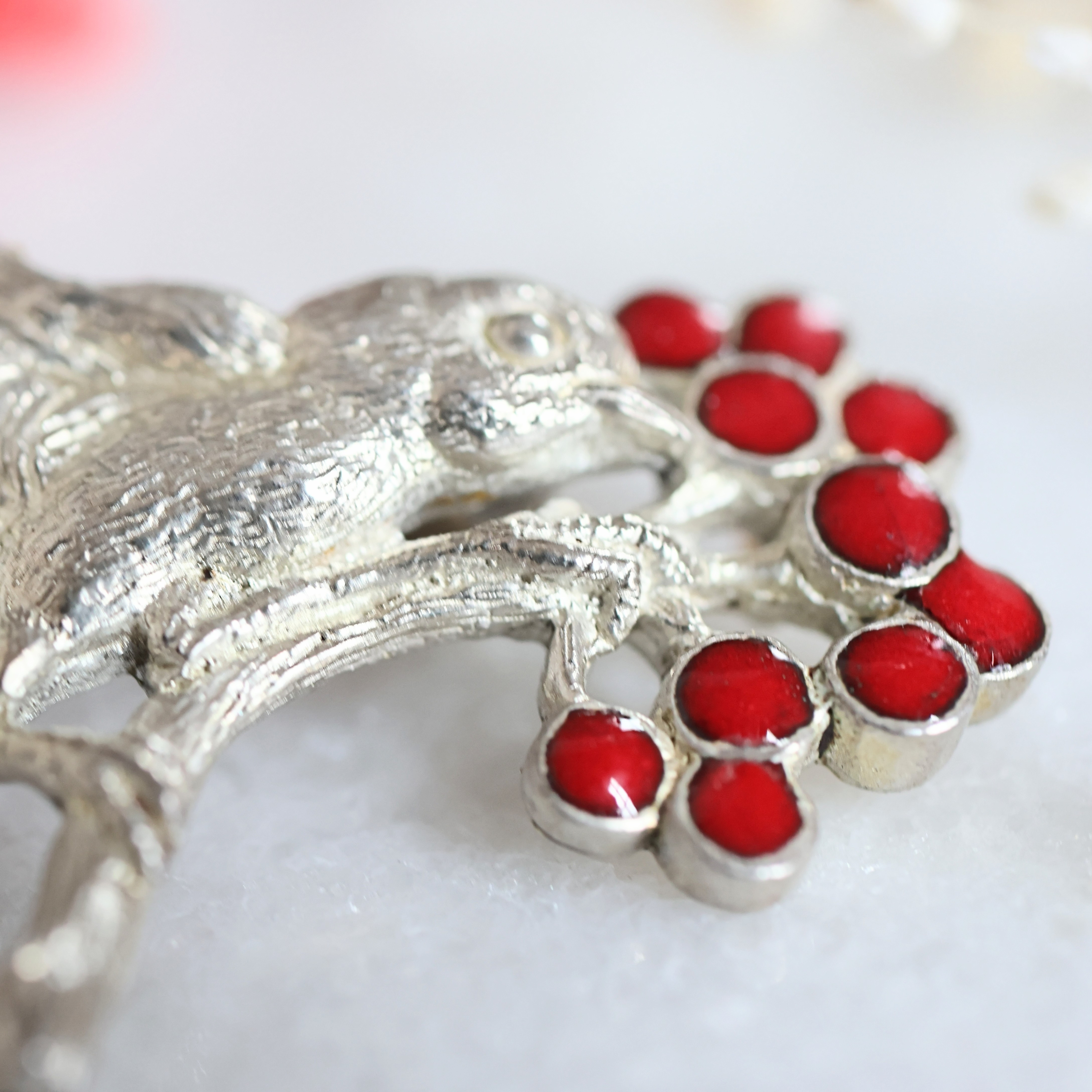 幸運を呼ぶ鳥コマドリのエナメルブローチ/ペンダント兼用【受注生産】