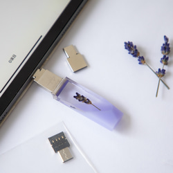 ラベンダーの透明USBメモリ【Violet-Dewdrop】(32,64GB) 北海道富良野産ラベンダーを使用 12枚目の画像