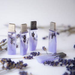 ラベンダーの透明USBメモリ【Violet-Dewdrop】(32,64GB) 北海道富良野産ラベンダーを使用 11枚目の画像