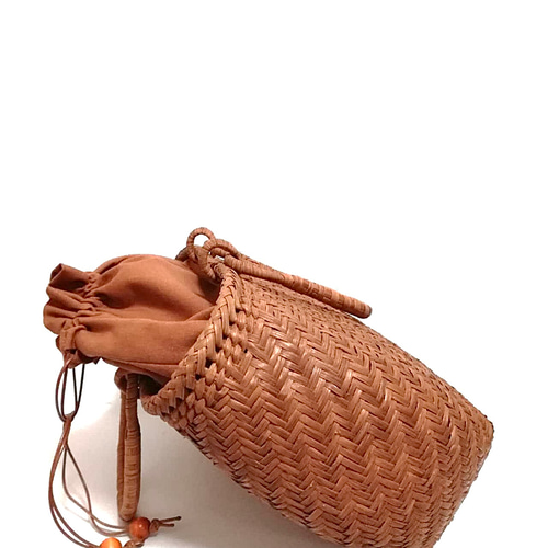 山葡萄バッグ楕円二本飛び編み