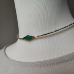 グリーンアベンチュリンのシンプルチョーカーネックレス 6枚目の画像