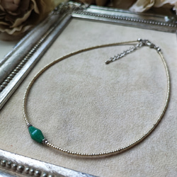 グリーンアベンチュリンのシンプルチョーカーネックレス 13枚目の画像