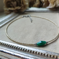 グリーンアベンチュリンのシンプルチョーカーネックレス 11枚目の画像