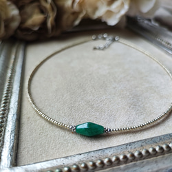 グリーンアベンチュリンのシンプルチョーカーネックレス 10枚目の画像