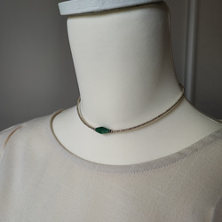 グリーンアベンチュリンのシンプルチョーカーネックレス 12枚目の画像