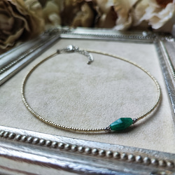 グリーンアベンチュリンのシンプルチョーカーネックレス 14枚目の画像