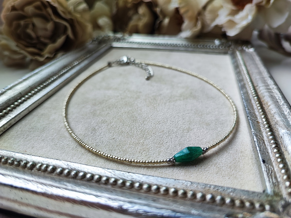 グリーンアベンチュリンのシンプルチョーカーネックレス 14枚目の画像
