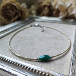 グリーンアベンチュリンのシンプルチョーカーネックレス 4枚目の画像