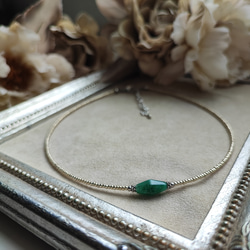 グリーンアベンチュリンのシンプルチョーカーネックレス 8枚目の画像