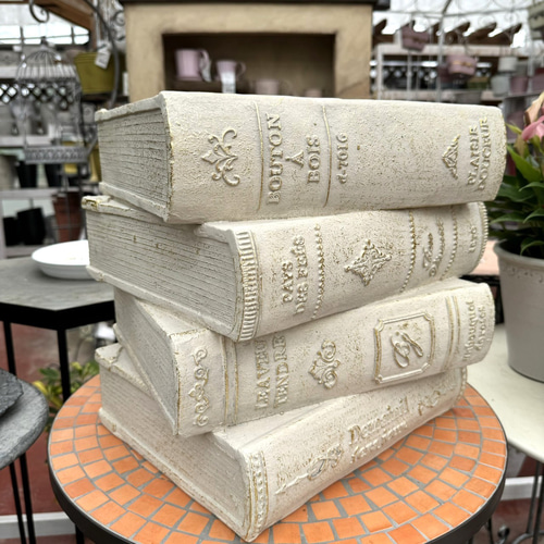 ブック フラワースタンド 花台 スタンド オブジェ アイボリー