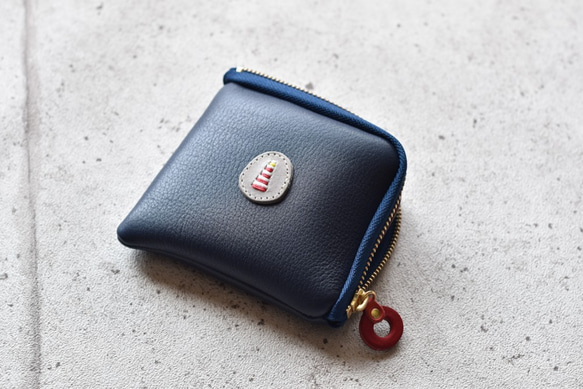 漁師の娘サイフ　(箱入り娘）ネイビー　灯台刺繍　 10枚目の画像