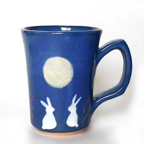 陶器】お月見うさぎのマグカップ マグカップ 心司窯 通販 17974075