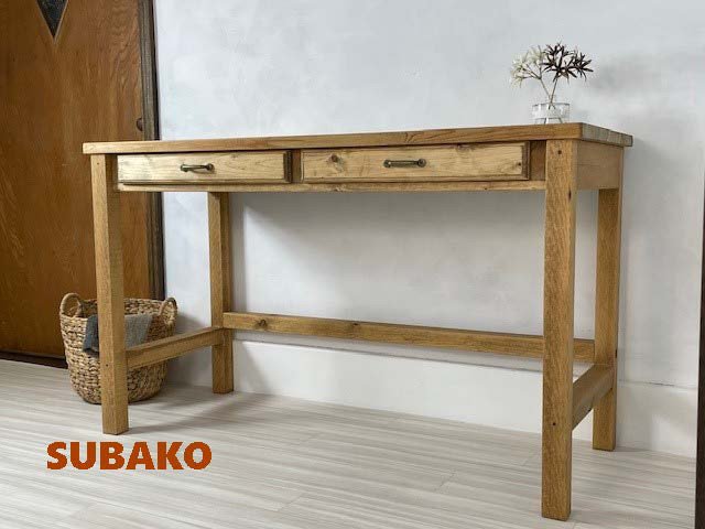 無垢材 作業台 120×50㎝(22045) カラーオーダー ：素朴で
