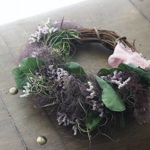 ◇ハーフリース◇スモークツリー◇ナチュラル スモークツリーのミニハーフリース ドライフラワー petit chocolat