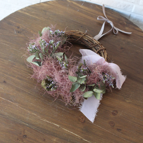 スモークツリーのミニハーフリース ドライフラワー petit chocolat